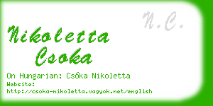 nikoletta csoka business card