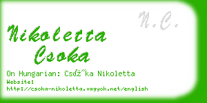 nikoletta csoka business card